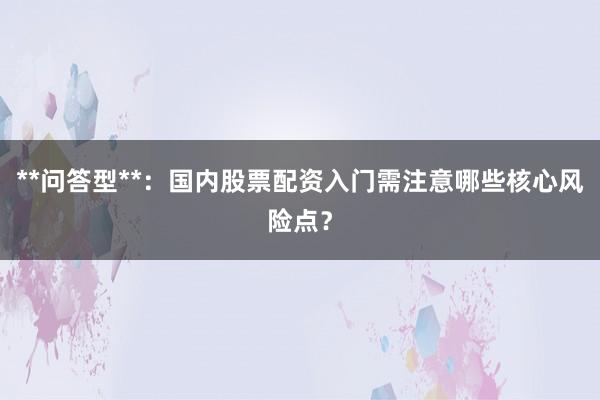 **问答型**：国内股票配资入门需注意哪些核心风险点？