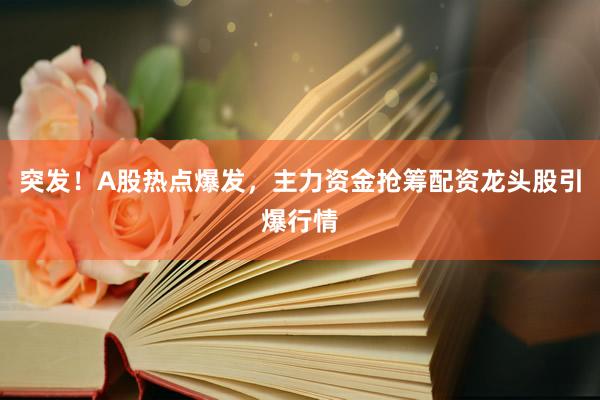 突发！A股热点爆发，主力资金抢筹配资龙头股引爆行情