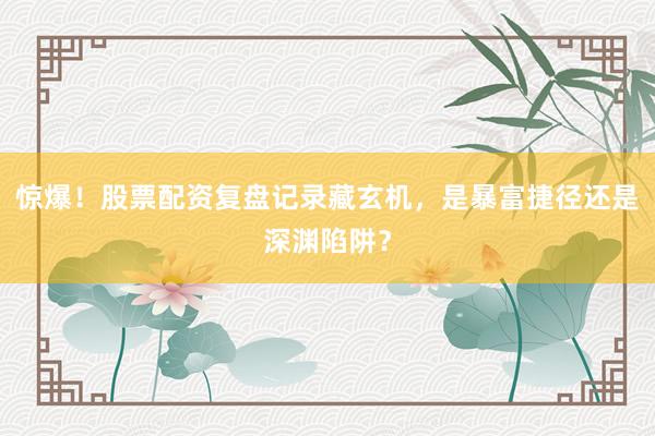 惊爆！股票配资复盘记录藏玄机，是暴富捷径还是深渊陷阱？